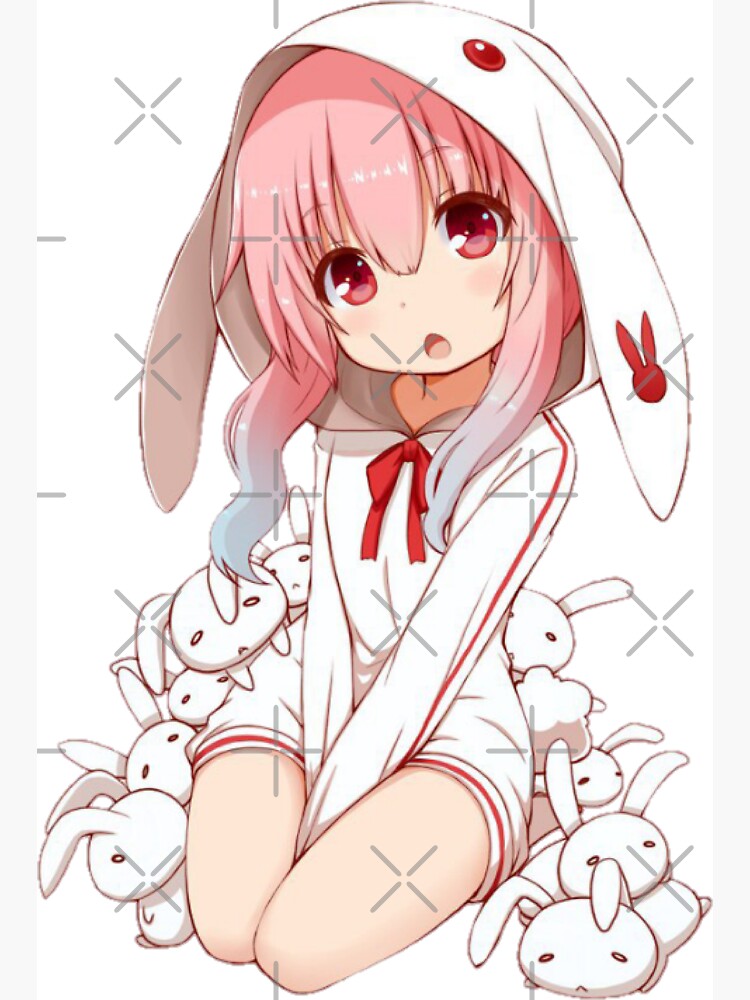 Anime girl store with animal hoodie