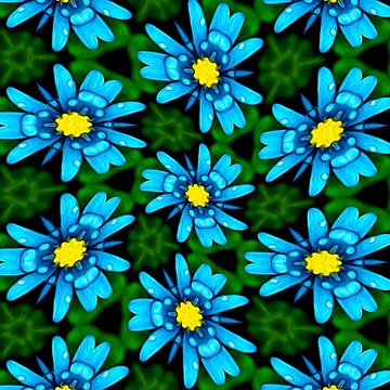 Artwork thumbnail, Blue Daisy Pattern by Patternflower