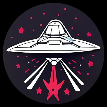 Artwork thumbnail, "Red Starship Rising" Sticker Design by Litheon