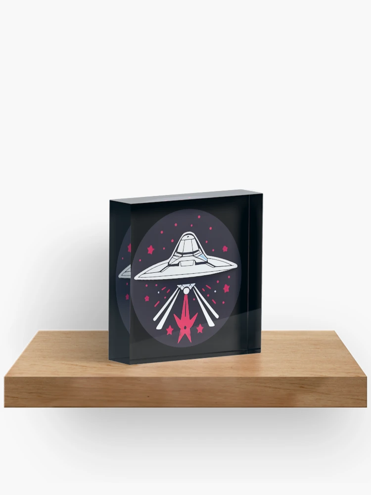 Thumbnail 2 of 5, Acrylic Block, "Red Starship Rising" Sticker Design designed and sold by Litheon.