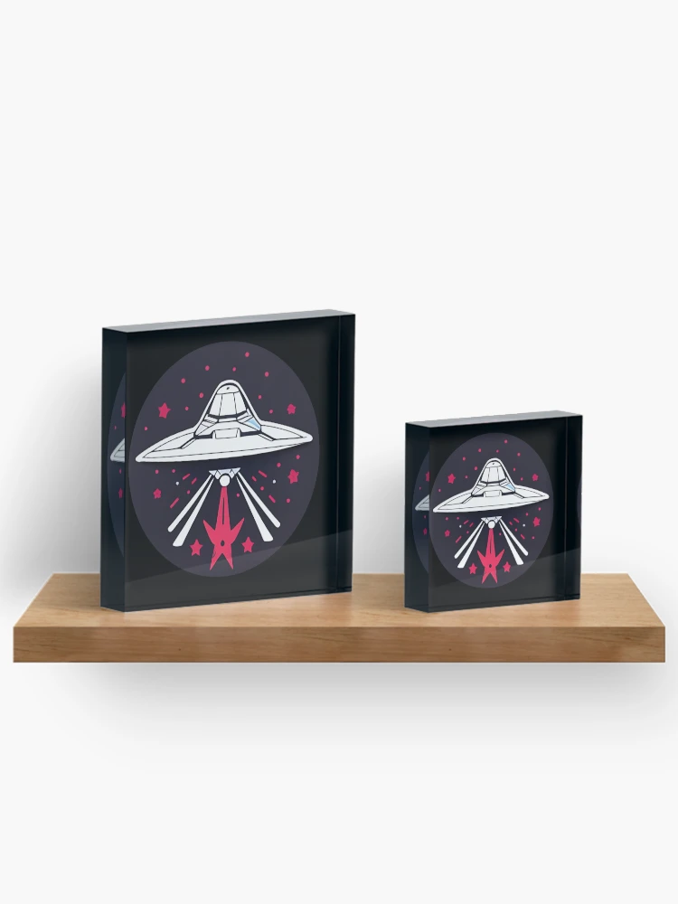 Thumbnail 3 of 5, Acrylic Block, "Red Starship Rising" Sticker Design designed and sold by Litheon.