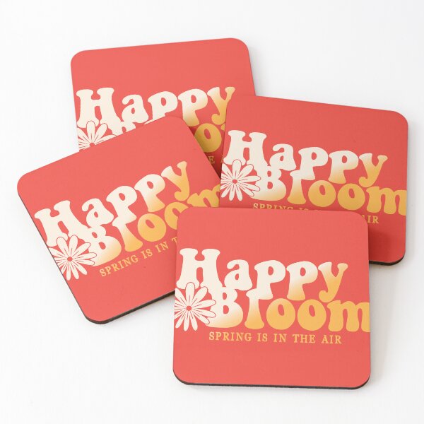 Item preview, Happy Bloom Flower Typography Gradient typographic poster Graphic Design t shirt print vector designed and sold by srissdesigns.