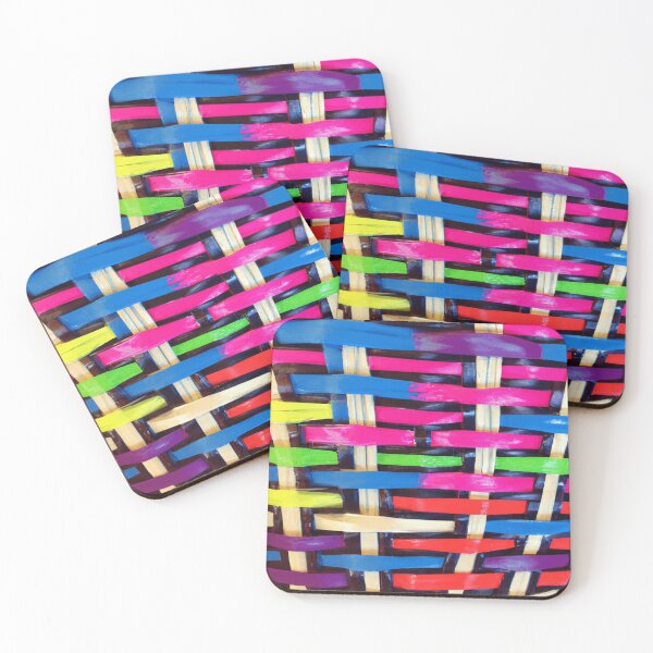 Item preview, Colorful Vibrant Painted Basket Weave Pattern designed and sold by funnyhalloween.