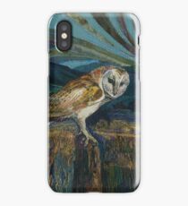 Sitting Pretty - Barn Owl Embroidery Textile Art iPhone Case