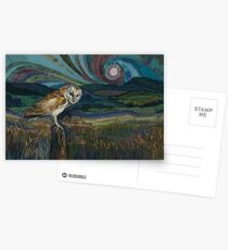 Sitting Pretty - Barn Owl Embroidery Textile Art Postcards