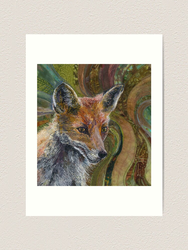 Download Fantastic Mr Fox Fox Embroidery Textile Art Art Print By Rwtextileart Redbubble