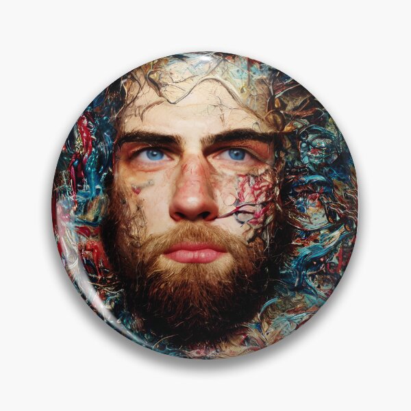 Item preview, Bearded Man Bursting Through a Jackson Pollock  designed and sold by LthrDaddyBear.