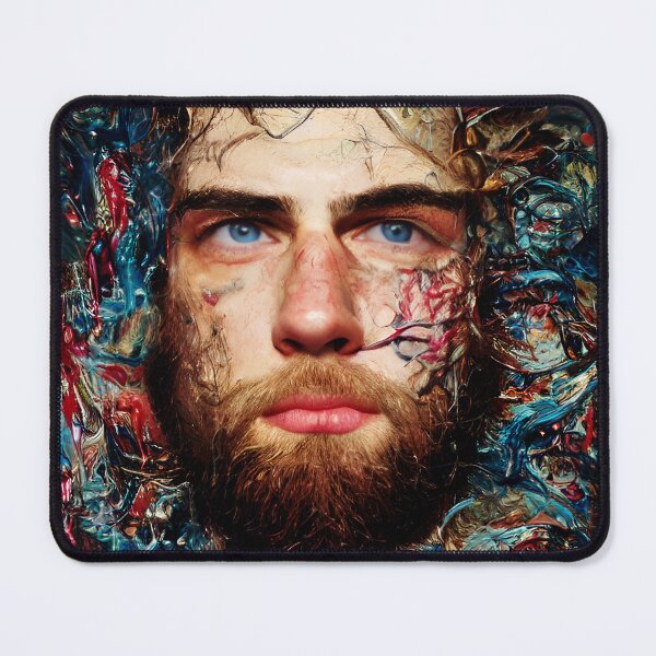 Item preview, Bearded Man Bursting Through a Jackson Pollock  designed and sold by LthrDaddyBear.