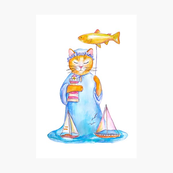 Dreams of the Sea Watercolor painting Photographic Print