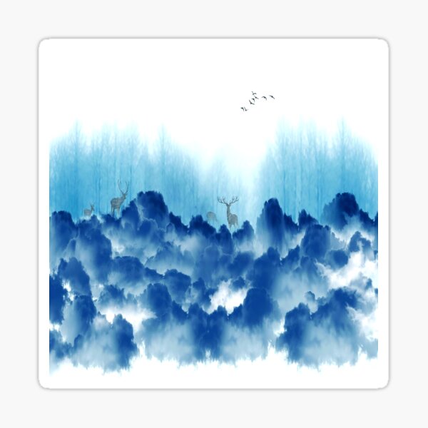 Item preview, Beautiful Abstract Blue Cloudy Forest Texture designed and sold by Trendy Valley .