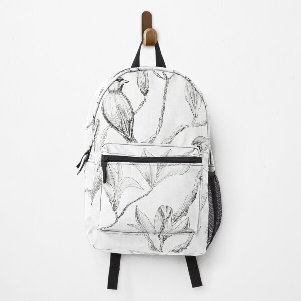 Item preview, hand painted magnolia flower and birds ink drawing designed and sold by ColorandColor.