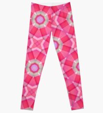 Pink Kaleidoscope Seamless Pattern Leggings