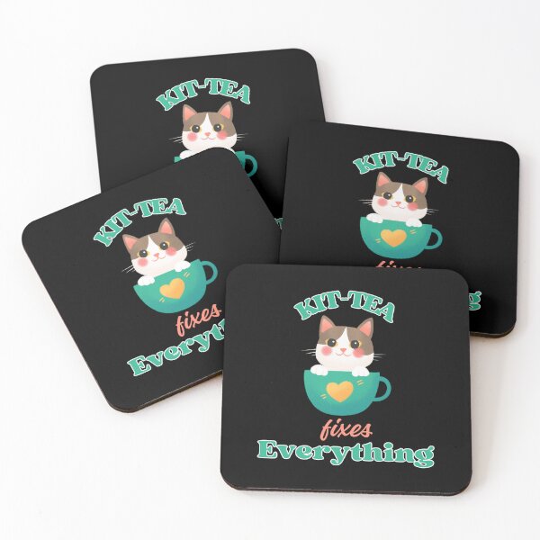 Item preview, Kit-tea fixes everything. Tea and cat design, kitty and tea Lovers, Cute kittens in a cup of tea Design  designed and sold by efenem.