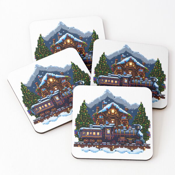Item preview, Christmas train and house. designed and sold by Pixelarium.