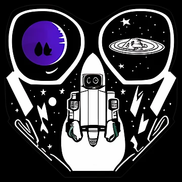 Artwork thumbnail, Abstract Spaceman Rocket Sticker Design  by Litheon