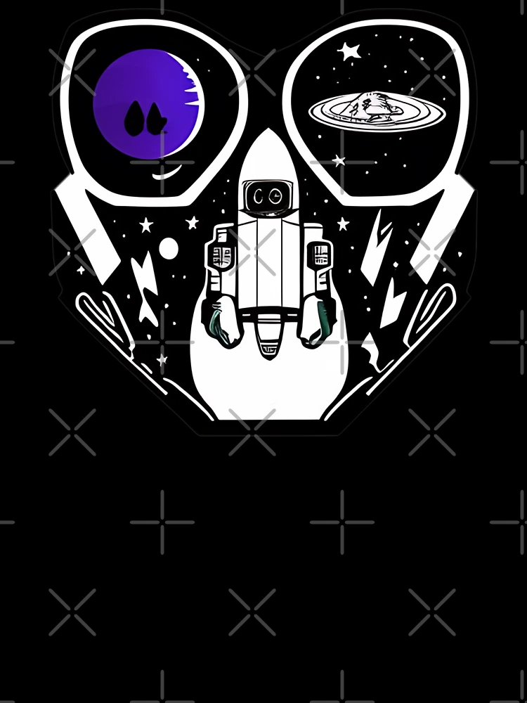 Thumbnail 7 of 7, Oversized T-Shirt, Abstract Spaceman Rocket Sticker Design designed and sold by Litheon.