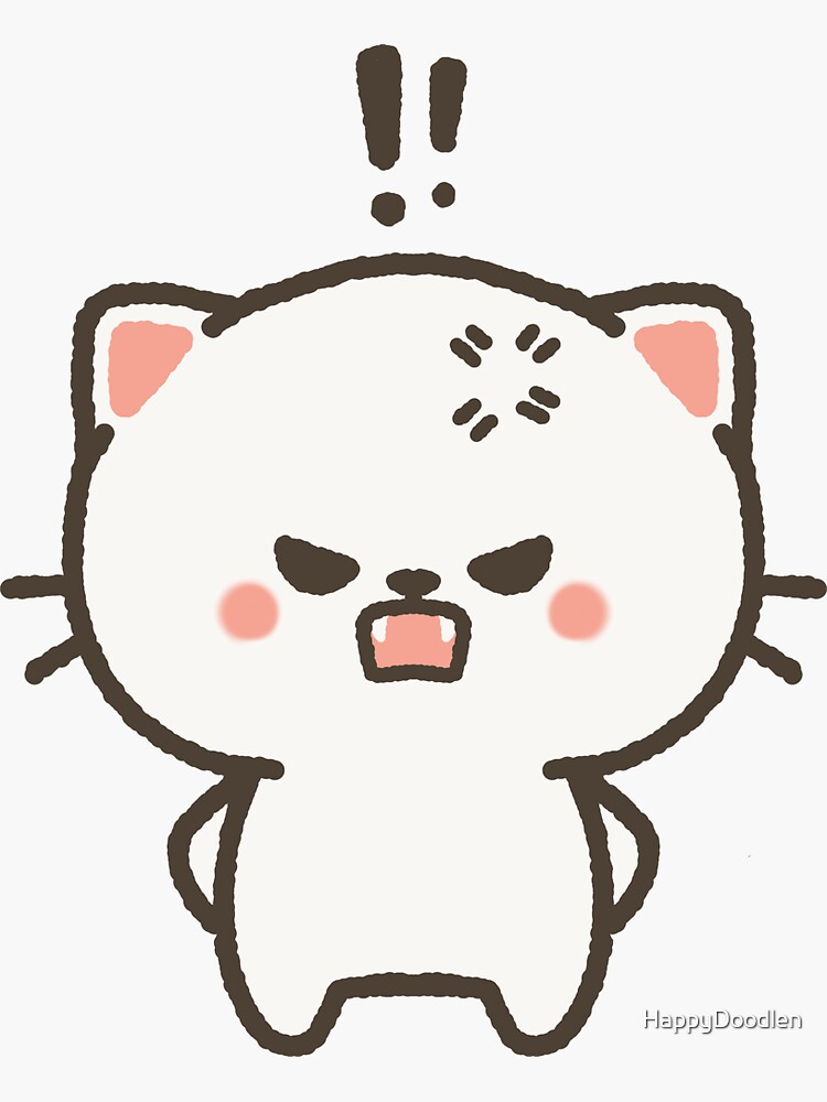 Small And Angry Cute Cat Design | Sticker