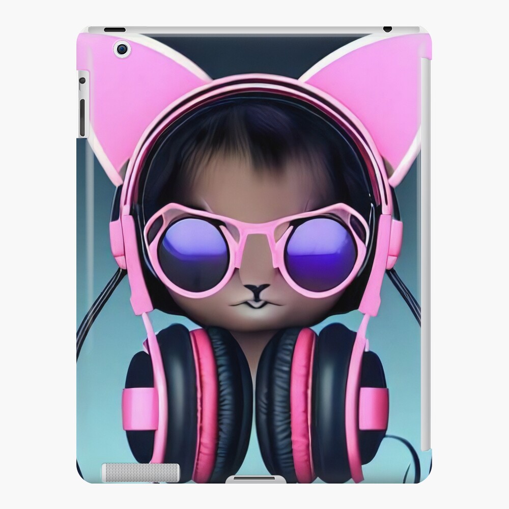 Cute cat and dog listening to the music wearing headphones  iPad Case &  Skin for Sale by GiGiAtelier