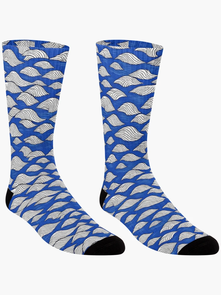 Thumbnail 3 of 5, Socks, "Wave pattern" Pattern Design designed and sold by Litheon.