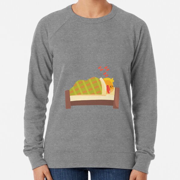 Sleeping Duckling Cute Character Sticker Lightweight Sweatshirt
