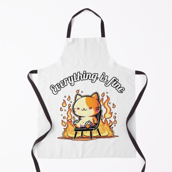 Item preview, Everything is fine cat | Cute cat in flames designed and sold by CosmicLoots.