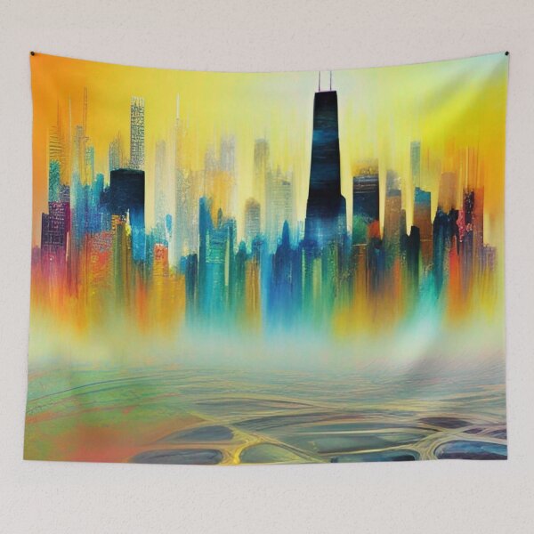 Item preview, Chicago Skyline Painting designed and sold by Places On Earth.