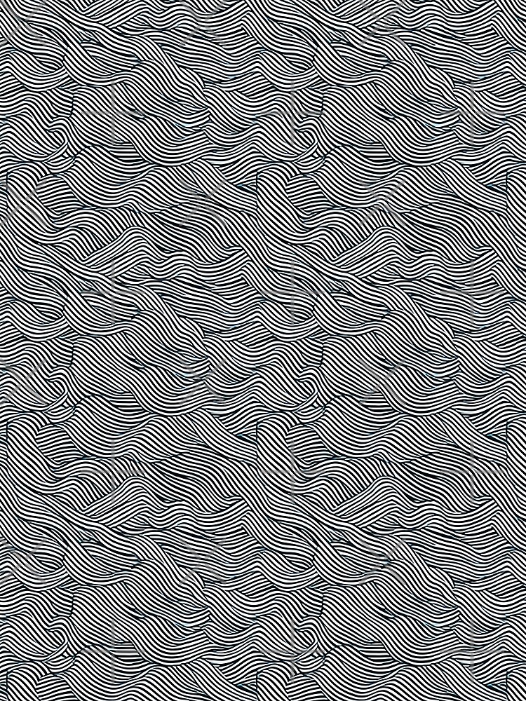 Thumbnail 3 of 3, Scarf, "Wavy Lines" Pattern Design  designed and sold by Litheon.
