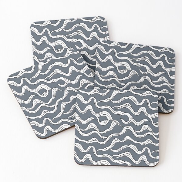 Item preview, Grey and White Wavy Lines Pattern Design  designed and sold by Litheon.