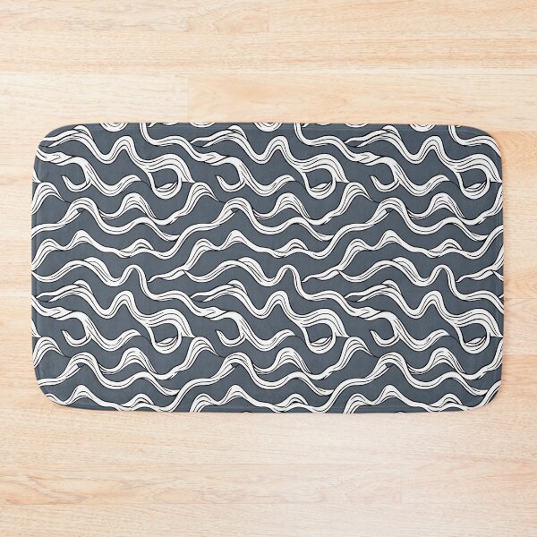 Item preview, Grey and White Wavy Lines Pattern Design  designed and sold by Litheon.