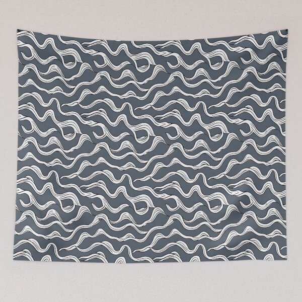 Item preview, Grey and White Wavy Lines Pattern Design  designed and sold by Litheon.