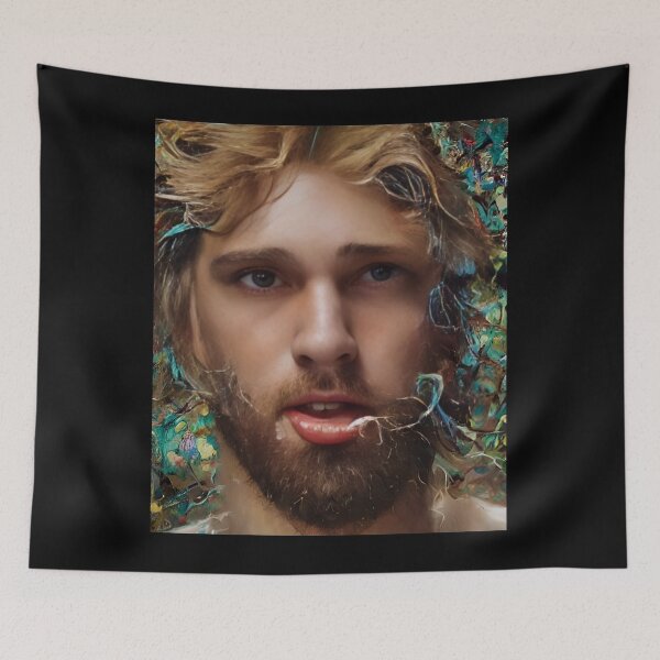 Item preview, Bearded Boy Bursting Through a Jackson Pollock  designed and sold by LthrDaddyBear.