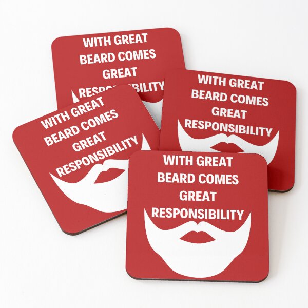 Item preview, WITH GREAT BEARD COMES GREAT RESPONSIBILITY WHITE designed and sold by Indra Agrawal.