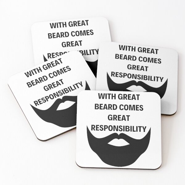 Item preview, WITH GREAT BEARD COMES GREAT RESPONSIBILITY BLACK designed and sold by Indra Agrawal.