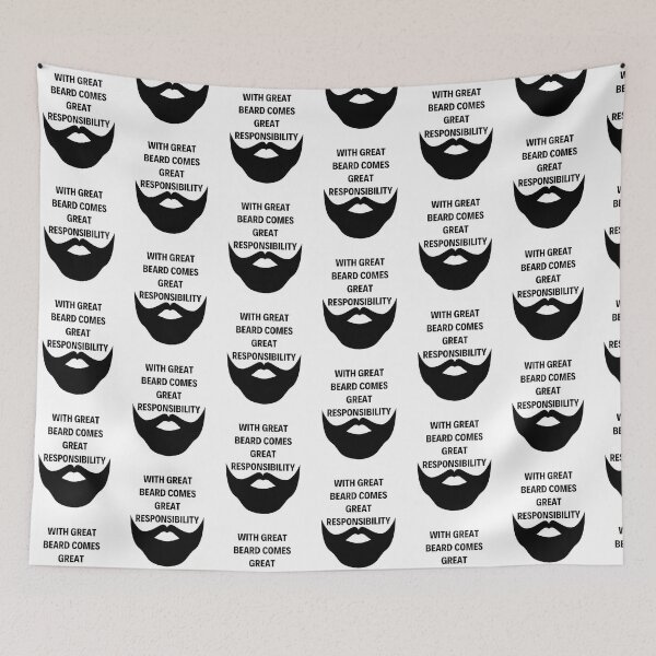 Item preview, WITH GREAT BEARD COMES GREAT RESPONSIBILITY BLACK designed and sold by Indra Agrawal.