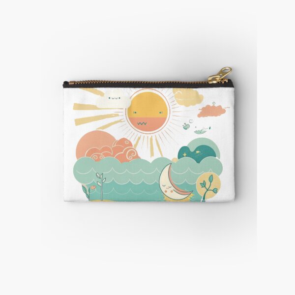 Item preview, Sol, Nubes, Luna, Mar, Arena, Tonos Pastel, Lindo, Ilustración Minimalista designed and sold by Melih Yasar.