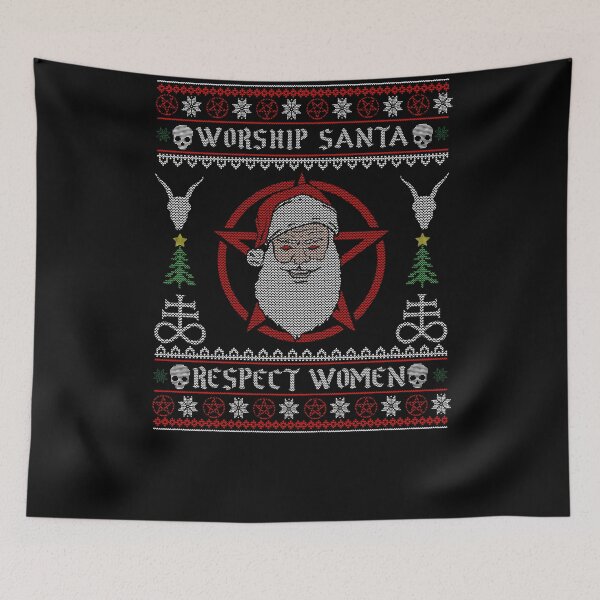 Item preview, Worship Santa Respect Women I Baphomet Death Metal designed and sold by biNutz.