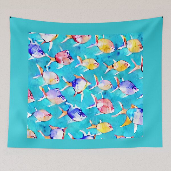 Item preview, Vibrant colorful watercolor tropical fish for fish and animal lovers, fishes pattern, fishes art,  designed and sold by Artsareus.