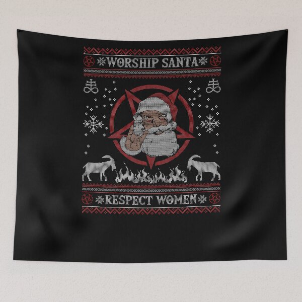 Item preview, Worship Santa Respect Women I Baphomet Death Metal designed and sold by biNutz.