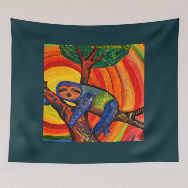Item preview, A sloth on a tree pictorial art style128 designed and sold by GiveNoFoxl.