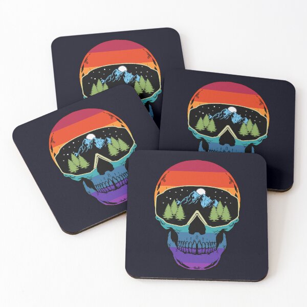 Item preview, Rainbow Skull with Ski Goggles -eat sleep snowboarding repeat designed and sold by ramazis.