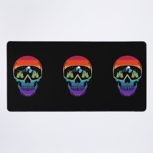 Item preview, Rainbow Skull with Ski Goggles -eat sleep snowboarding repeat designed and sold by ramazis.