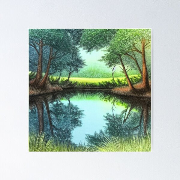 Item preview, Art Forest Reflection in Lake #9 designed and sold by cardia1991.