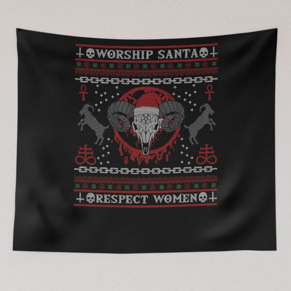 Item preview, Worship Santa Respect Women I Baphomet Death Metal designed and sold by biNutz.