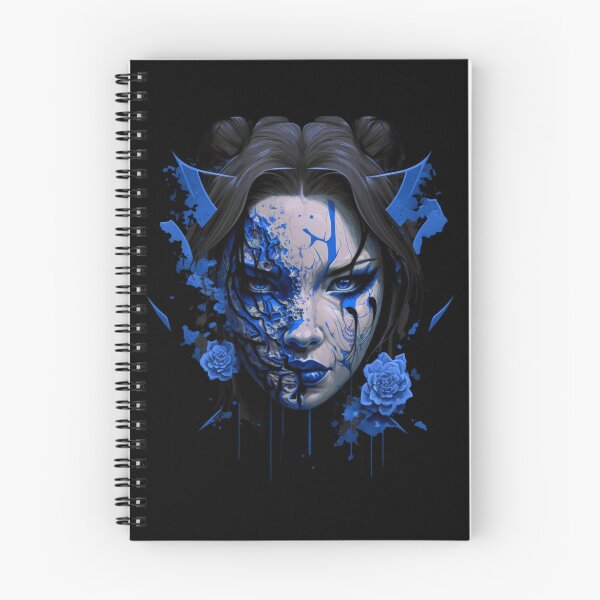 Item preview, Hannya girl Sticker blue designed and sold by 2rose.