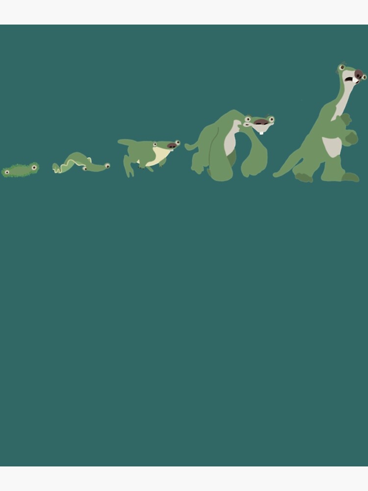 "Ice Age Sid the Sloth Evolution in Color32" Poster for Sale by