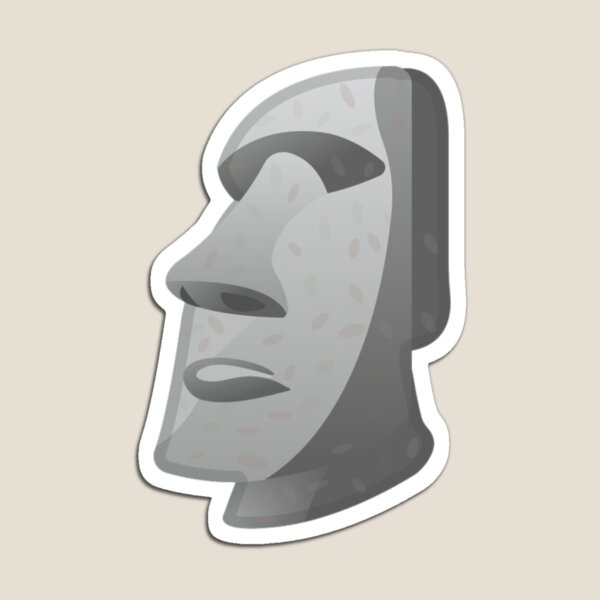 MOAI - Emoji - Easter Island - Rapa Nui - Sticker Magnet for Sale