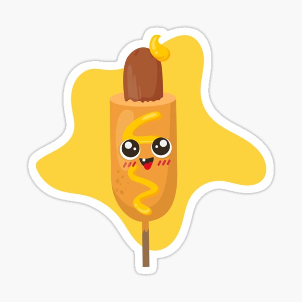 tokkebi gamja hotdog korean style drawing sticker with ketchup