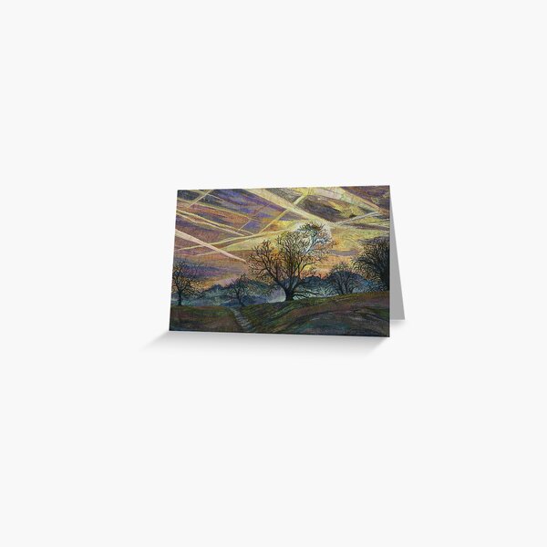 Item preview, Sky Trails - Dawn Landscape Embroidery - Textile Art designed and sold by RWTextileArt.