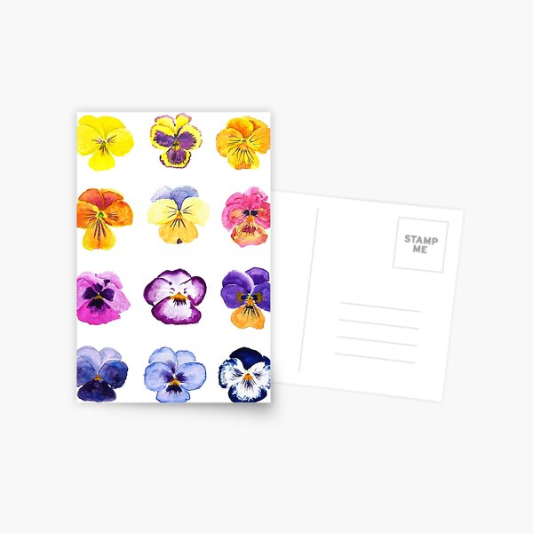 Item preview, hand painted Colorful pansies collection watercolor painting  designed and sold by ColorandColor.