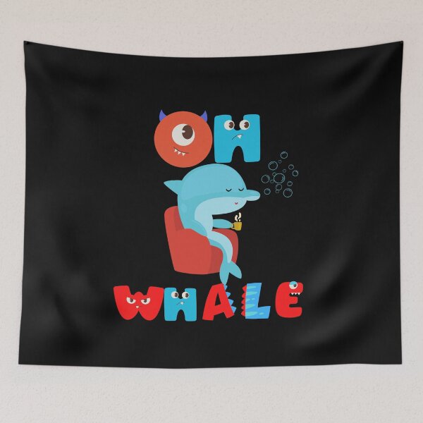 Artikelvorschau, Oh Lovely Whale Lustiges Sprichwort-Wortspiel von Oh Well- Ich liebe Wale entworfen und verkauft von LILY ROSE.